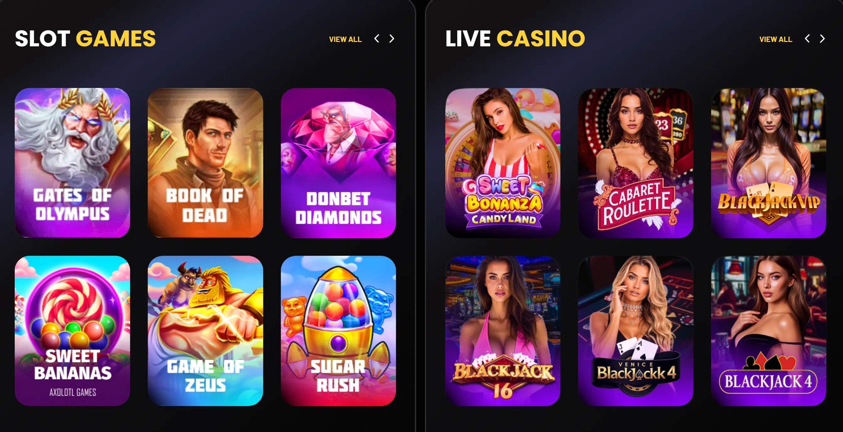 DonBet casino game portfolio selection
